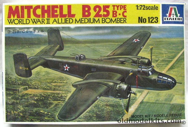 Italeri 1/72 North American B-25B / B-25C Mitchell - USAAF Doolittle's Aircraft on the Tokyo Raid April 18 1942 / RAF 226 Sq Oland 1944, 123 plastic model kit